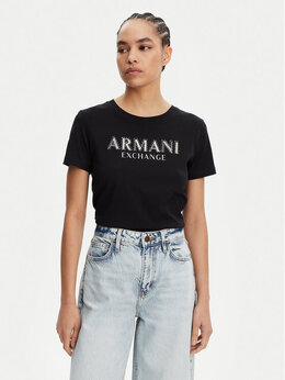 Armani Exchange: Чёрная футболка 