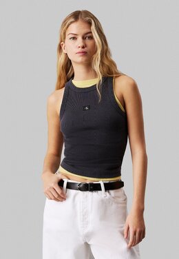 Calvin Klein Jeans: Чёрный топ 