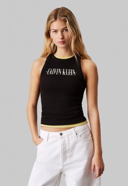 Calvin Klein Jeans: Чёрный топ 