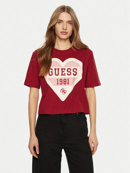 GUESS: Бежевая футболка 