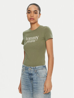 Tommy Jeans: Обтягивающая футболка  Essential