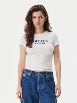 Tommy Jeans: Обтягивающая футболка  Essential