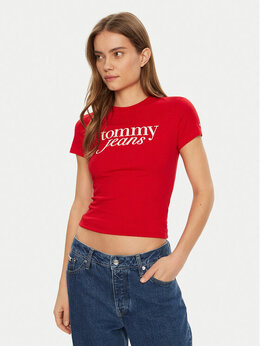 Tommy Jeans: Обтягивающая футболка  Essential