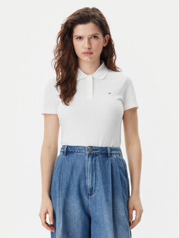 Tommy Jeans: Белая рубашка  Essential