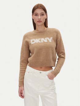 DKNY: Бежевый свитер 