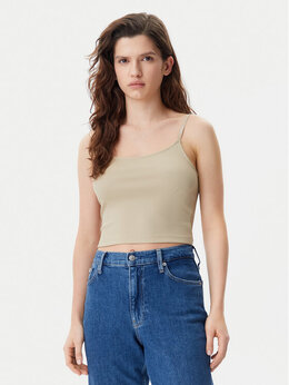 Calvin Klein Jeans: Бежевый топ 