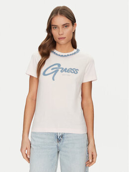 GUESS: Розовая футболка 