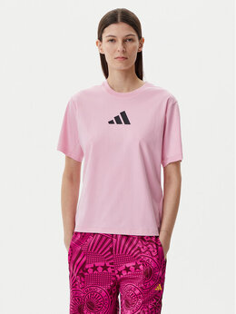 Adidas: Розовая футболка 