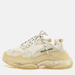 Balenciaga: Белые кроссовки  Triple S Clear Sole