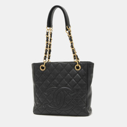 Chanel: Чёрная сумка-шоппер 