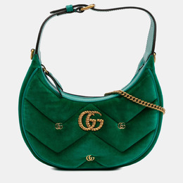 Gucci: Зелёная сумка  GG Marmont