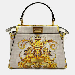 Fendi: Жёлтая сумка на руку  Peekaboo