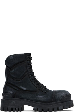 Balenciaga: Чёрные ботинки  Strike 20