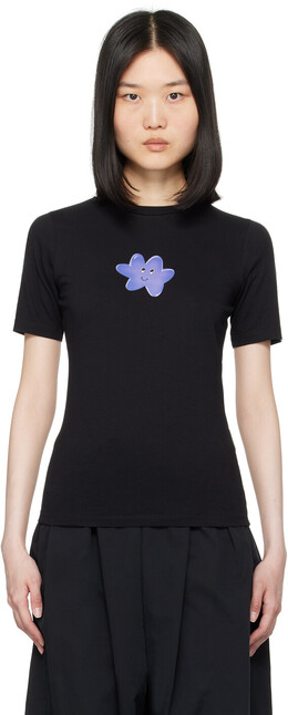 MM6 Maison Margiela: Чёрная футболка 