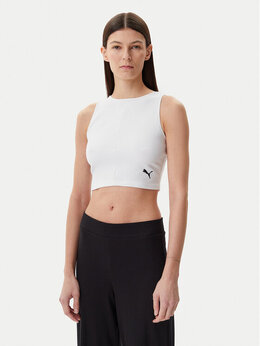 PUMA: Белый топ  Ess