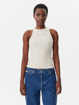 Calvin Klein Jeans: Бежевый топ 