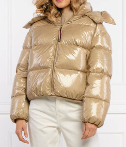 Tommy Hilfiger: Бежевый пуховик 