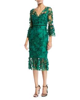 Marchesa: Платье с вышивкой 