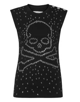 Philipp Plein: Майка  Skull со стразами