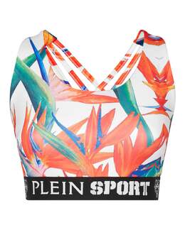 Plein Sport: Белый бюстгальтер 