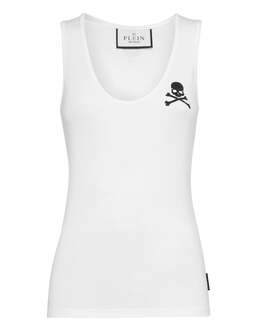 Philipp Plein: Белая майка  Skull