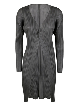 Pleats Please Issey Miyake: Серое пальто 