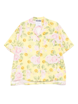 Moschino: Шёлковая рубашка  Smiley