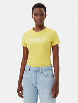 Tommy Jeans: Обтягивающая футболка  Essential