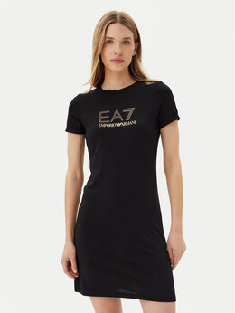 EA7 Emporio Armani: Чёрное платье 