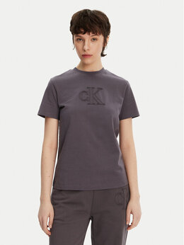Calvin Klein Jeans: Серая футболка 