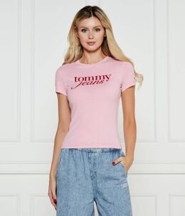 Tommy Jeans: Розовая футболка 