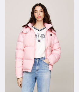 Tommy Jeans: Розовый пуховик 
