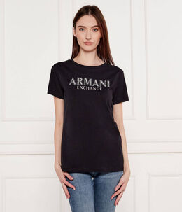 Armani Exchange: Чёрная футболка 