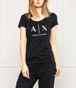 Armani Exchange: Чёрная футболка 