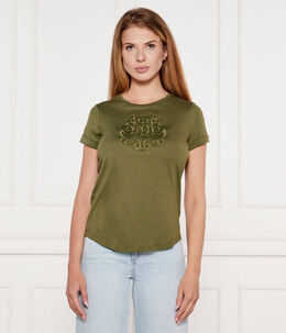 Lauren Ralph Lauren: Футболка цвета хаки 