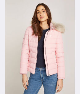 Tommy Jeans: Розовый пуховик 