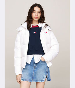 Tommy Jeans: Белый пуховик 