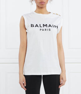 Balmain: Белая футболка 