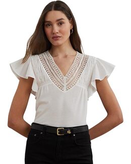 Lauren Ralph Lauren: Кружевная футболка 