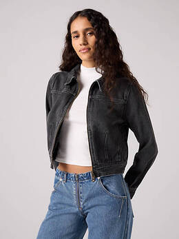 Levi's: Чёрная куртка  Trucker
