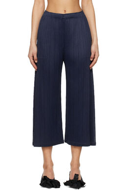 Pleats Please Issey Miyake: Синие брюки 