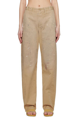 MM6 Maison Margiela: Бежевые брюки 