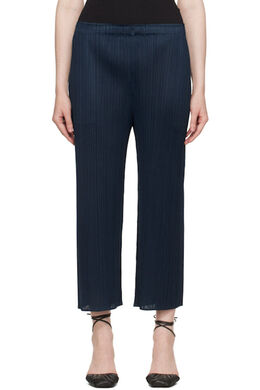 Pleats Please Issey Miyake: Синие брюки 