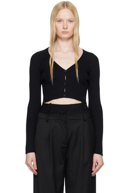 Courreges: Чёрный кардиган 