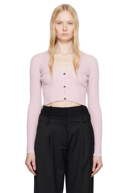Courreges: Розовый кардиган 