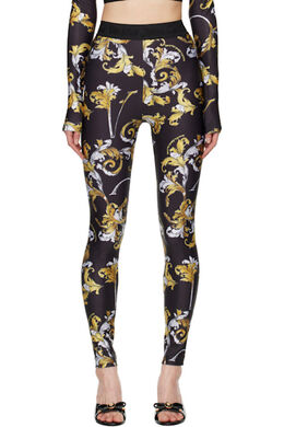 Versace Jeans Couture: Чёрные легинсы 