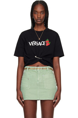Versace: Чёрная футболка  Safety Pin