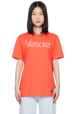 Versace: Оранжевая футболка 