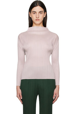 Pleats Please Issey Miyake: Бежевый топ 