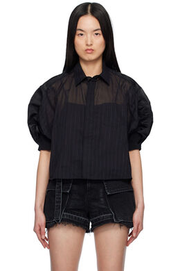 Sacai: Чёрная рубашка 